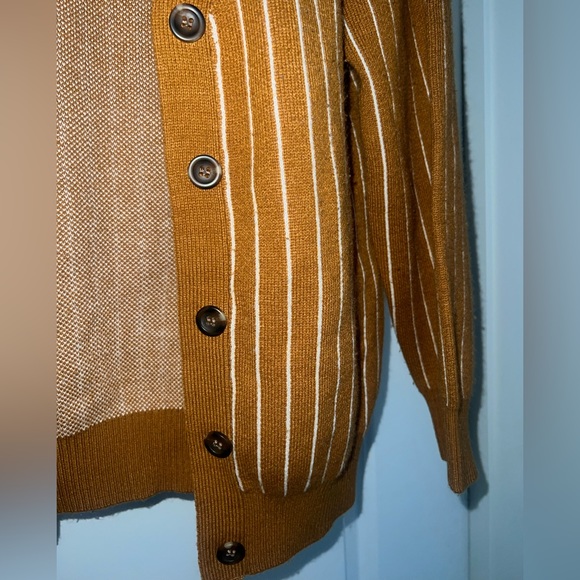 Forever 21 Goldenrod Striped Button-Down Cardigan Sweater - Picture 4 of 7